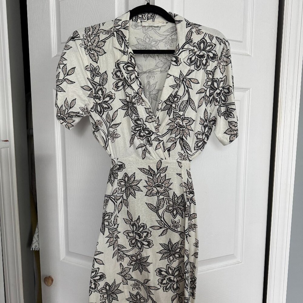 Collared Floral Mini Cut-out Dress